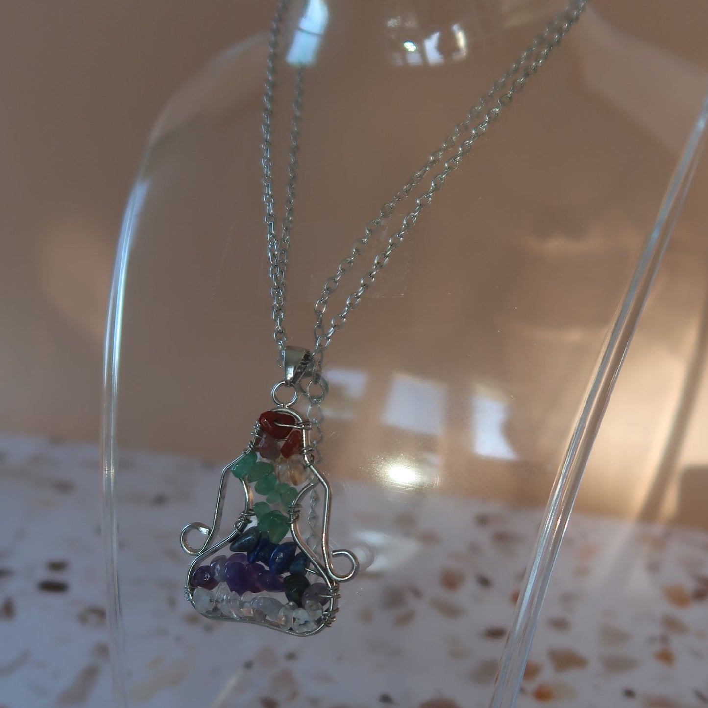 Chakra Necklace With Natural Crystal Stones