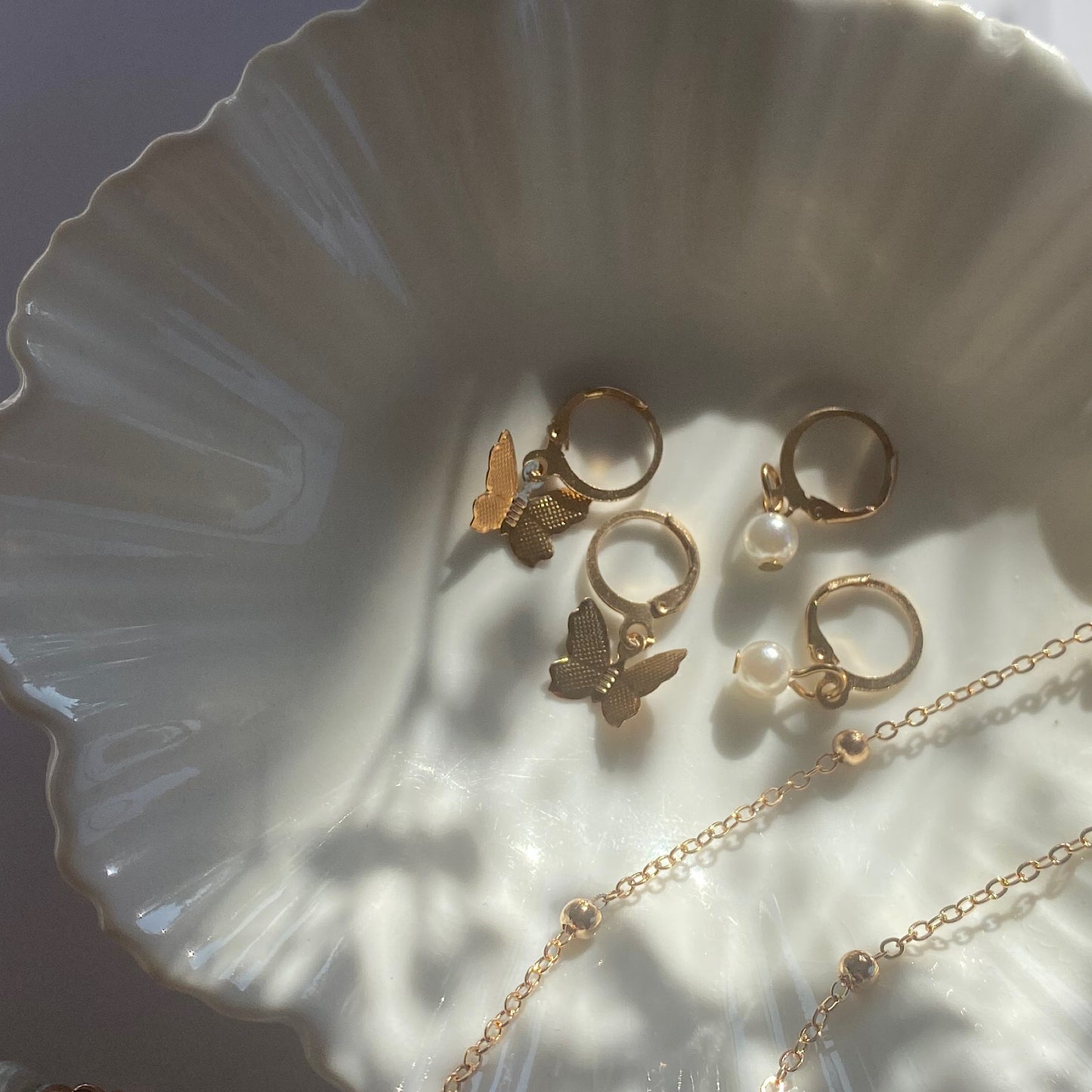 Gold Butterfly Huggie Earrings
