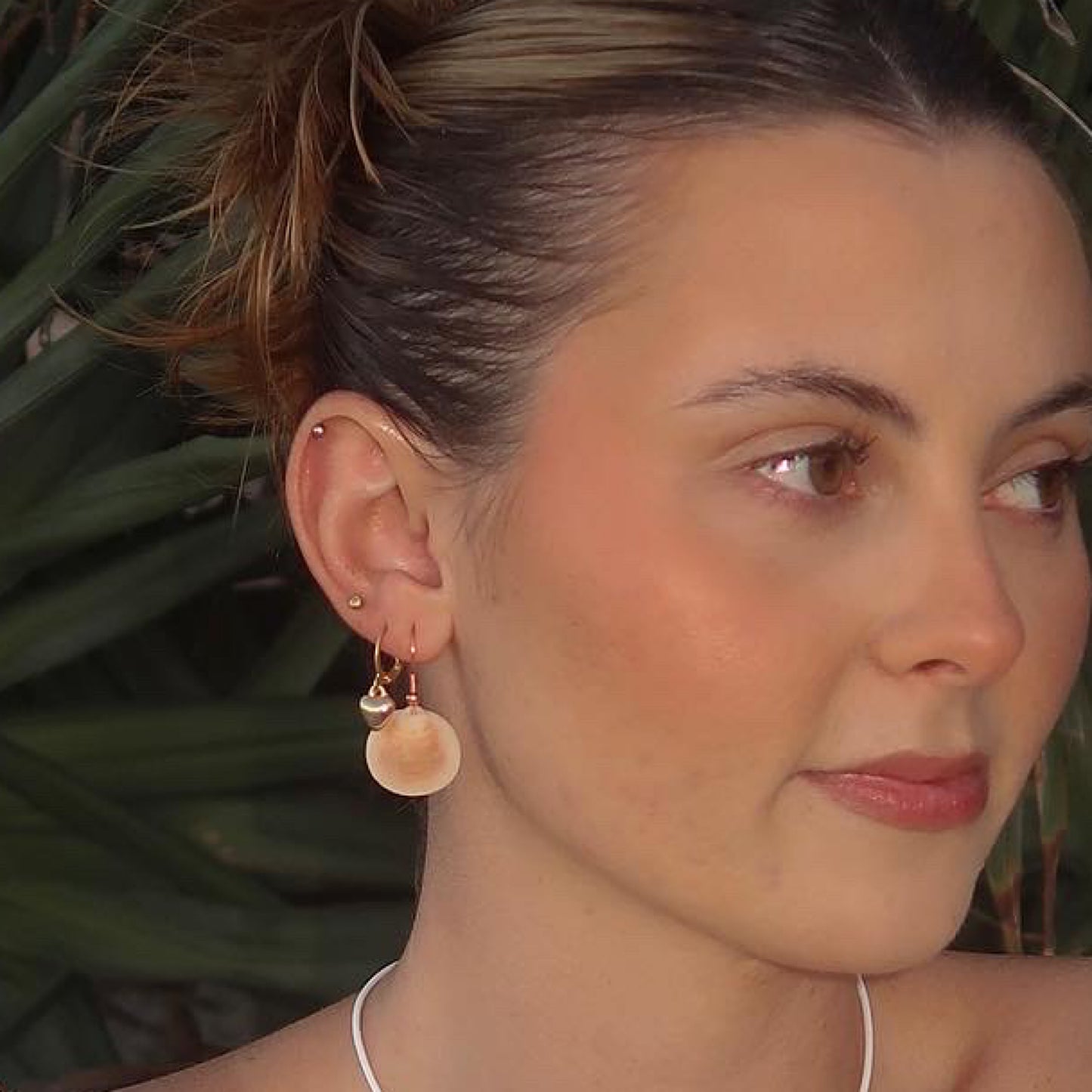 'Moana' Handmade Natural Seashell Rose Gold Earrings
