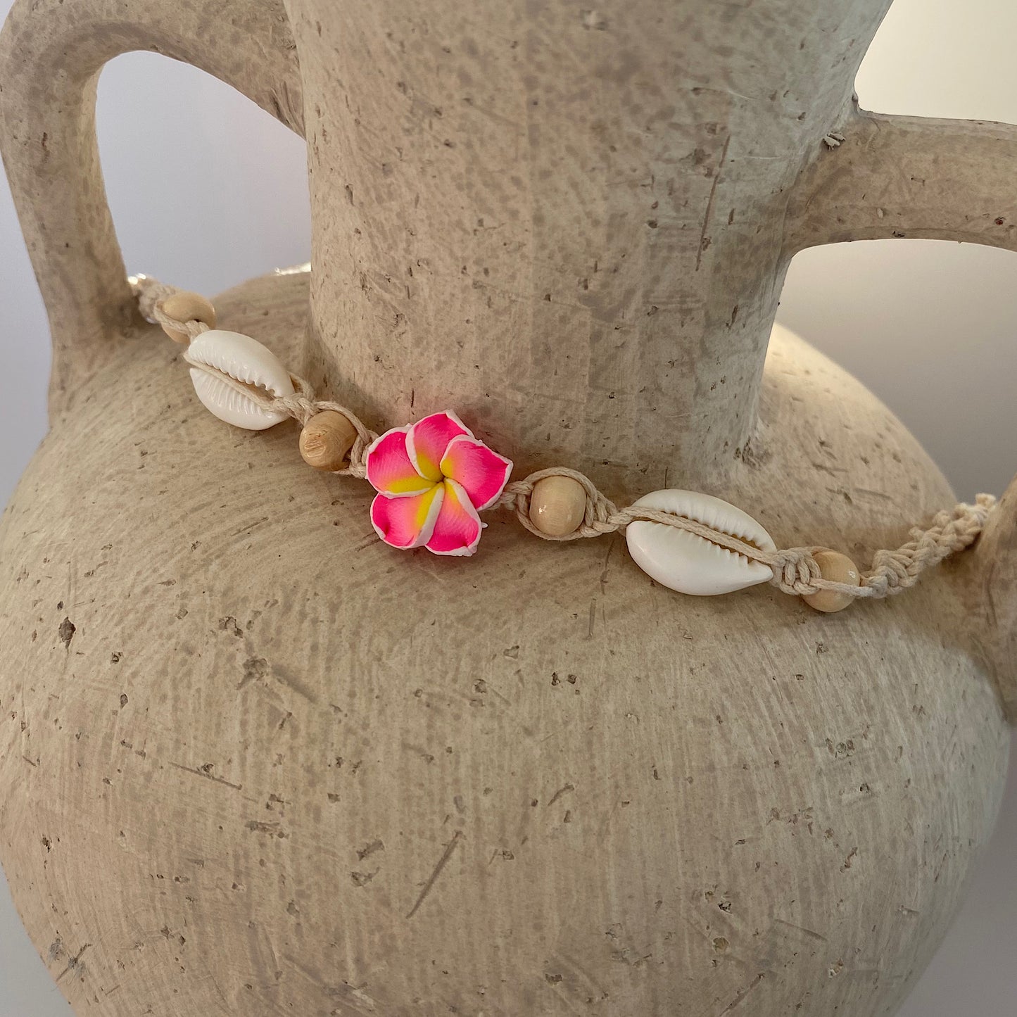 'Melia' Seashell Flower Crochet Anklet