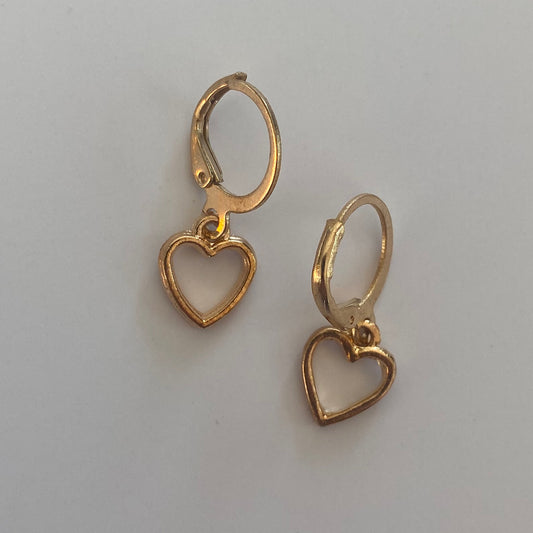 Hollow Heart Shaped Huggie Earrings