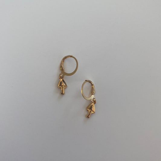 Mushroom Huggie Earrings